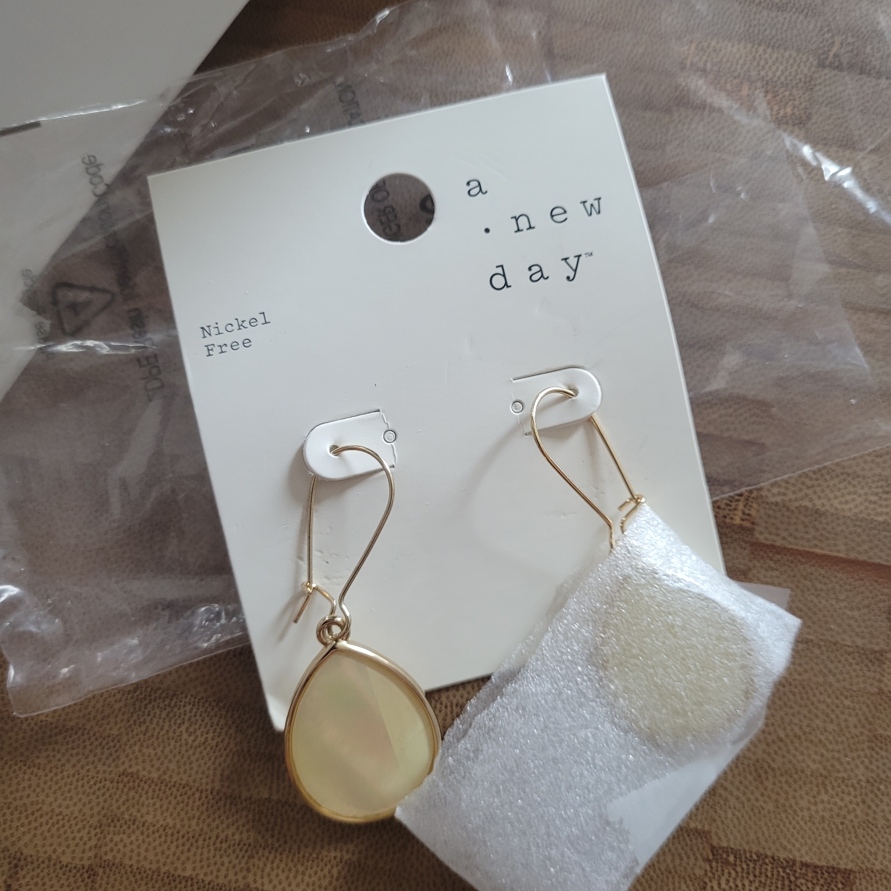 Target A New Day Gold And Cream Teardrop Earrings